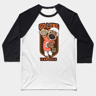 Cute Funny Doxie Dachshund Dog Football Player Baseball T-Shirt